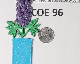 COE 96 Purple Lupin  Flowers in a Vase Project Kit Bundle /2 Pieces / Freeze and Fused Glass