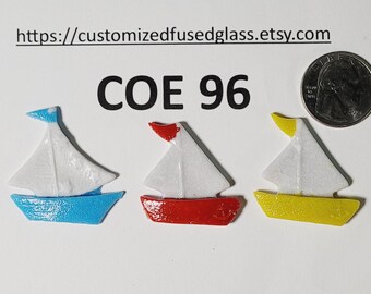 COE 96 Sailboats/ 3 Item bundle/ Freeze and Fuse Glass