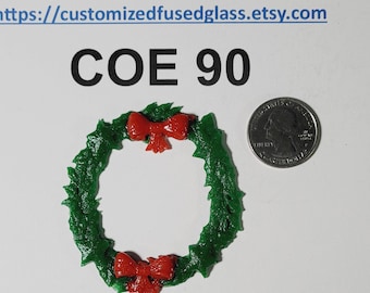 COE90 Larger Christmas Wreath/Glass Freeze and Fuse