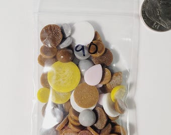 COE 90 Domed Opal and Teardrop Shaped/ Freezer ans Fuse Glass/ 2 oz bag