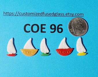 COE 96 Sailboats/ 5 Item bundle/ Freeze and Fuse Glass