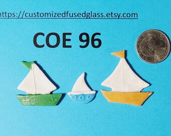 COE 96 Sailboats/ 3 Item bundle/ Freeze and Fuse Glass