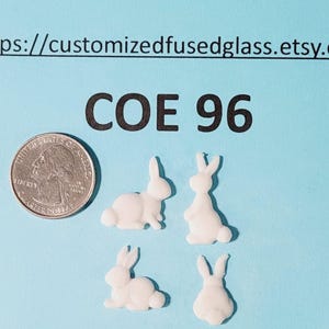 COE 96 Rabbit/set of 4/ Freeze and Fuse Glass