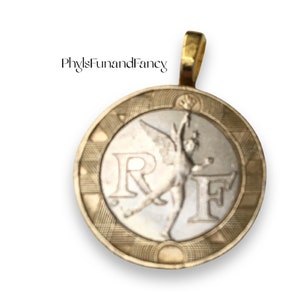 10 Franc French bimetal    Coin Pendant made with a genuine French coin