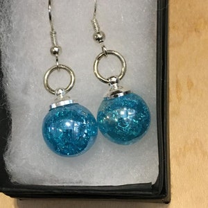 Cracked marble special, bright blue earrings, sparkling  earrings ,