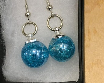 Cracked marble special, bright blue earrings, sparkling  earrings ,