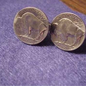 Coin Jewelry Buffalo/ Indian head cufflinks or earrings