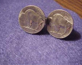 Coin Jewelry Buffalo/ Indian head cufflinks or earrings