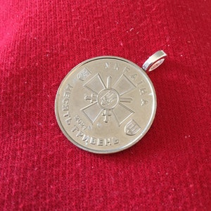 Coin Pendant made with a Ukraine genuine coin 10 Hryven 2021 UNC Armed Forces of Ukraine