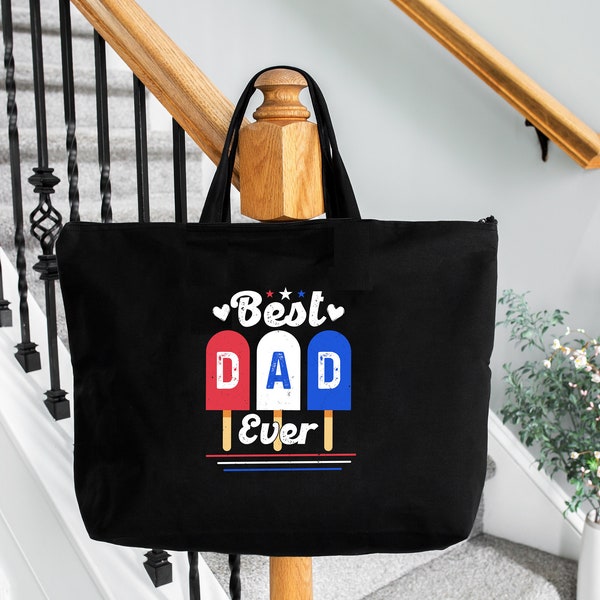 Best Dad Ever Gift Bag, Father’s Day Gift Bag, Best Dad Ever Coolest Ice Cream Tote Bag, Cool Funny Dad Gift Tote Bag, Gifts for Best Dad