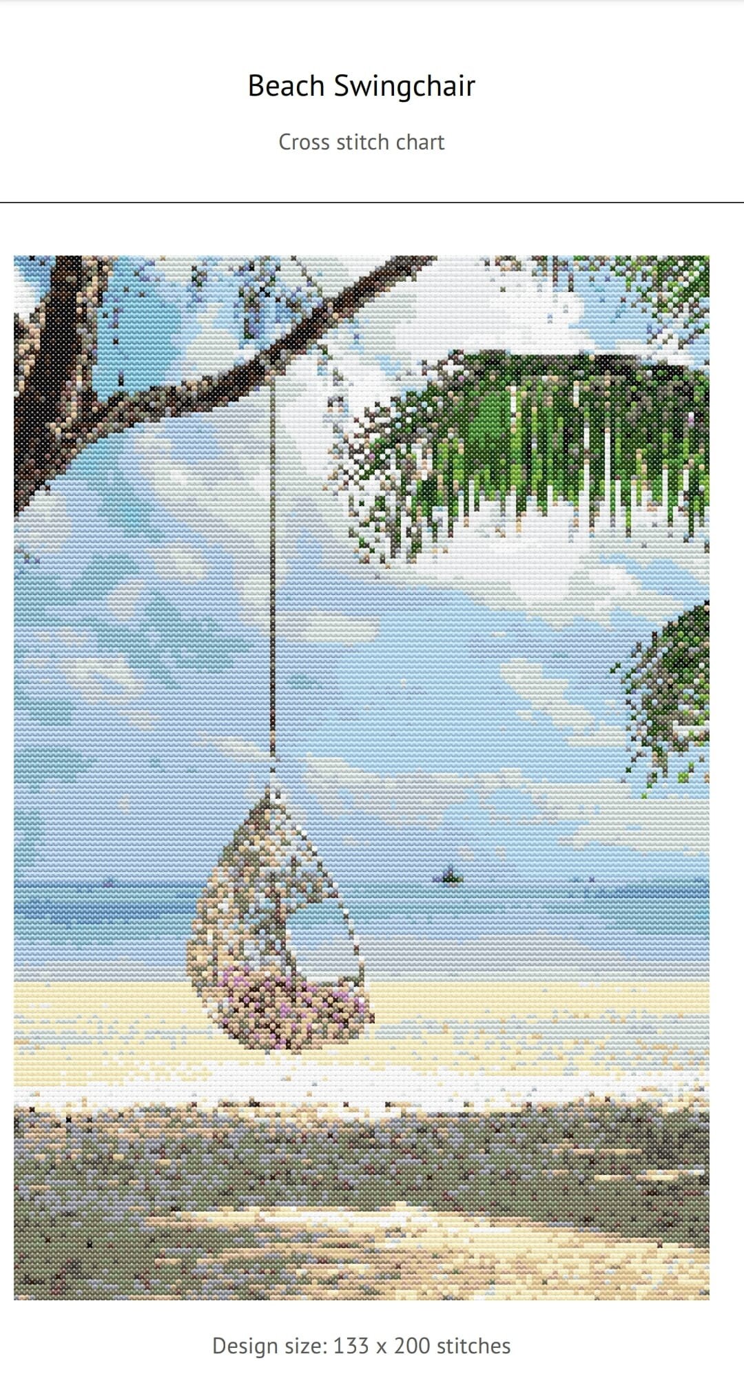 Swingchair palm tree beach