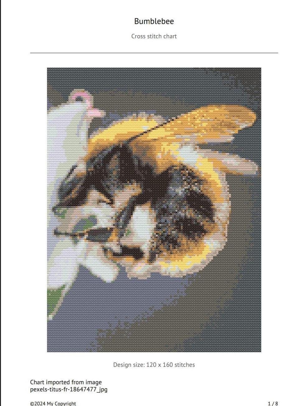 BumbleBee Cross Stitch Pattern