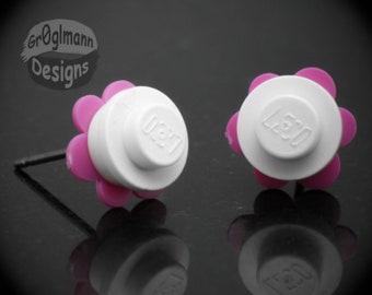 Flower Brick Stud Earrings