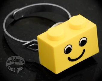 Smiley Brick Adjustable Ring