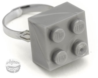 Silver Brick Adjustable Ring