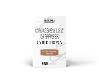Country Lyrical Trivia | Four Bars Trivia | Lyric Trivia Book Game Gift