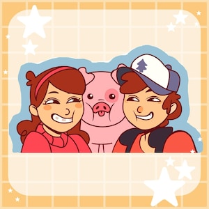 Gravity Falls Cartoon Vinyl Stickers Cute Silly Chibi Art – Decals for Fans, Perfect for Gadgets & Deco – Handmade