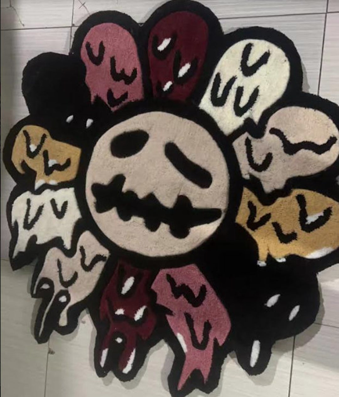 Sunflower Tufted Rug Handmade Takashi Murakami Made to Order Juice Wrld ...