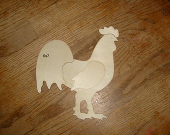 Unfishished wood rooster