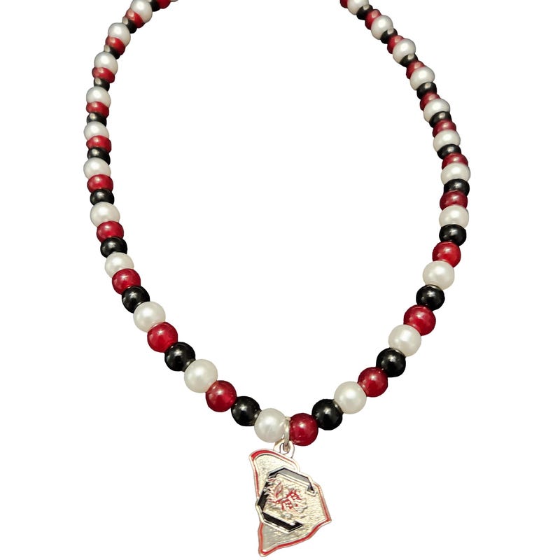 South Carolina Gamecocks Cluster Bag Charm in Garnet & Shiny Gold main image 0
