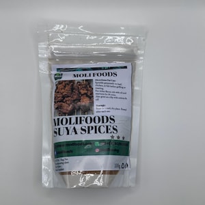 Moli Foods Suya Gewürze | Authentische nigerianische Suya-Gewürzmischung | Afrikanisches Rub für Rind, Geflügel, Fisch & Grillen - 100g