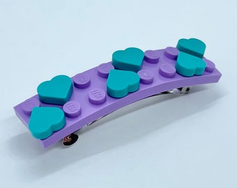 LEGO® Herz Mittelgroße Lavendel Haarspange - Lila Bausteine Haarspange