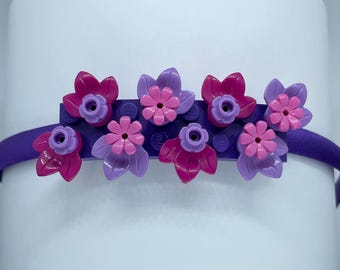 LEGO® Stein lila lila Blumen Stirnband - Haarschmuck Bausteine