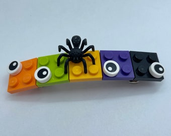 LEGO® Halloween Barrette Large - Orange Green Yellow Purple Black Building Block Hair Clip