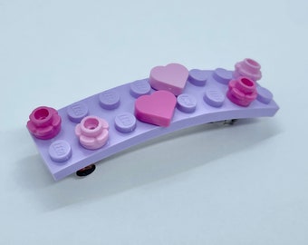 LEGO® Steine Herz Blumen Lavendel Haarspange - Lila Baustein Haarspange - Valentine