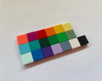 LEGO® Steine Regenbogen Quadrat für Schuhanhänger oder Haarspange Zubehör