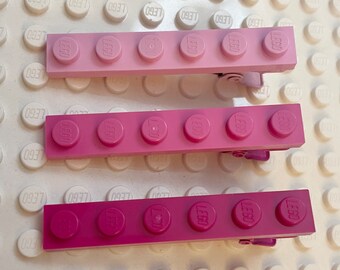 LEGO® Steine Pretty in Pink Haarklemmen-Set - Rosafarbene Baustein-Krokodilklemme