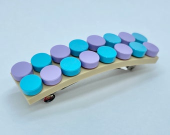 LEGO Purple Blue Dots Barrette - Building Block Hair Clip - Polka Dot