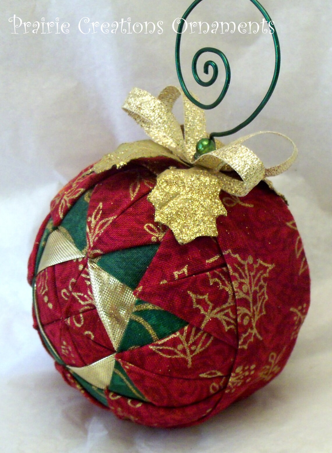Quilted Ball Ornament Sparkling Christmas Patchwork Etsy