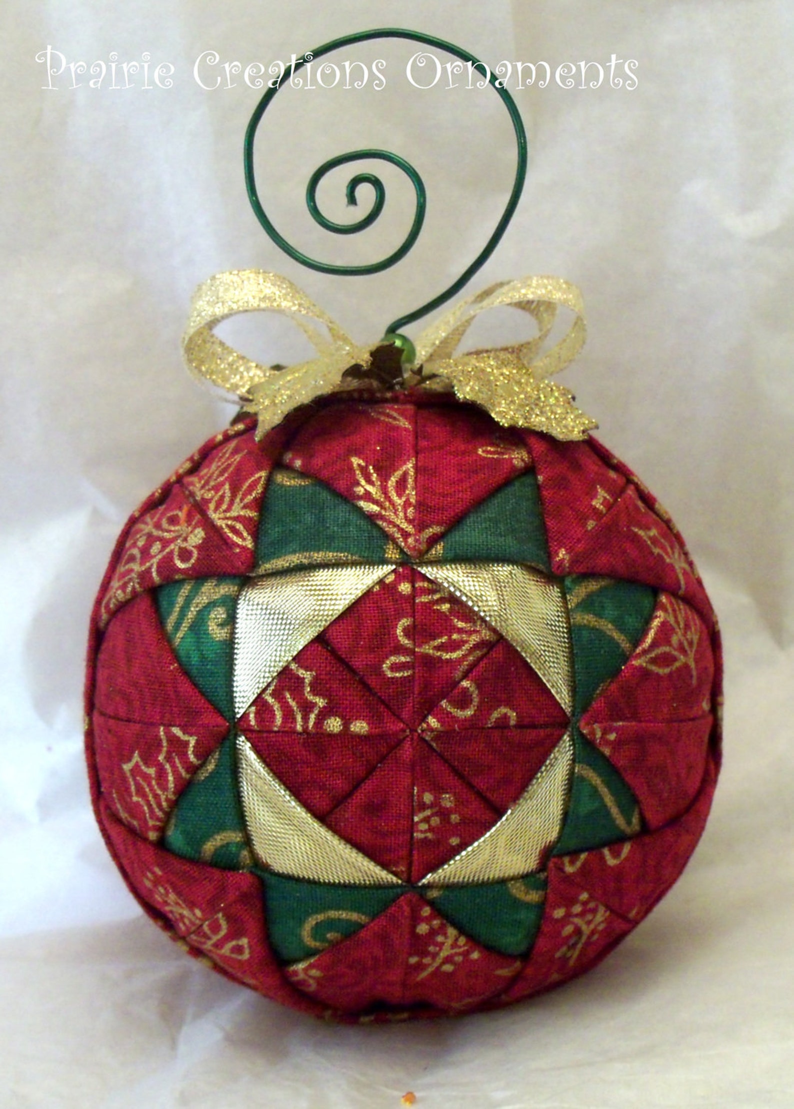 Quilted Ball Ornament Sparkling Christmas Patchwork Etsy