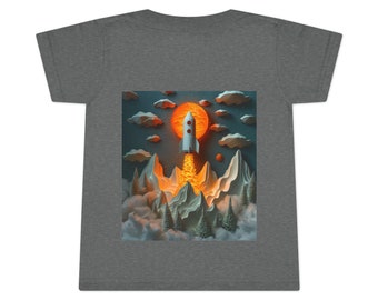 Minimalistisch kosmisch avontuur peuter-T-shirt: 3D-papiercraft