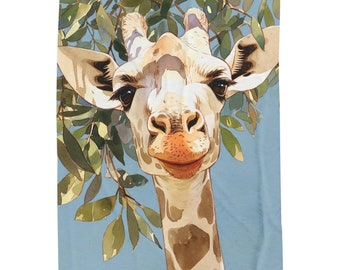 Giraffa della foresta incantata - Coperta in velluto acquerello