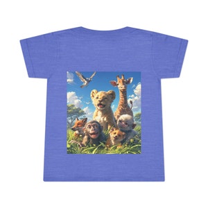 Faire-part de bébé sur le thème Safari : adorable t-shirt à imprimés de lions, de girafes et de singes image 2
