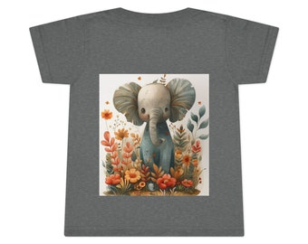 Éléphant de la jungle tranquille : oeuvre d'art sur toile pastel pour chambre de bébé