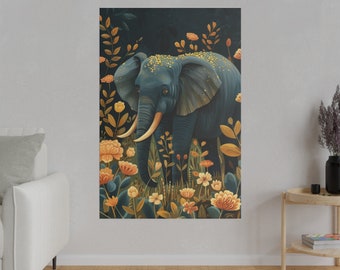 Confezione regalo per la cameretta della giungla con elefante in morbido pastello, design stravagante da safari