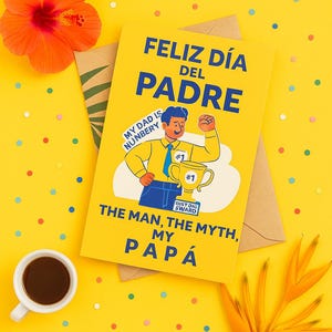 Feliz Dsia del Padre – Spanische Vatertagskarte (gedruckt, mit Umschlag)