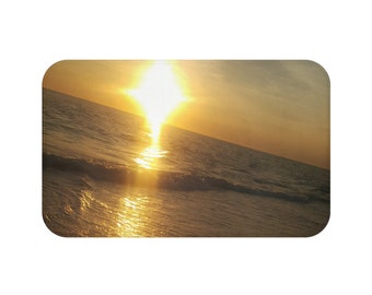 Strand zonsondergang badmat