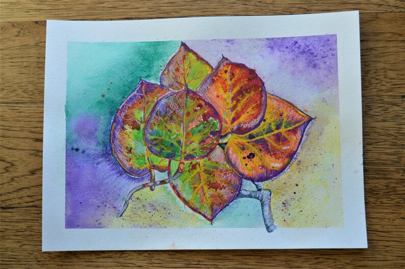 Floral Home Decor Colorful Plant Sea Grapes Plant Floral ORIGINAL Watercolor Painting Botanical Plants Floral Watercolor ORIGINAL Painting