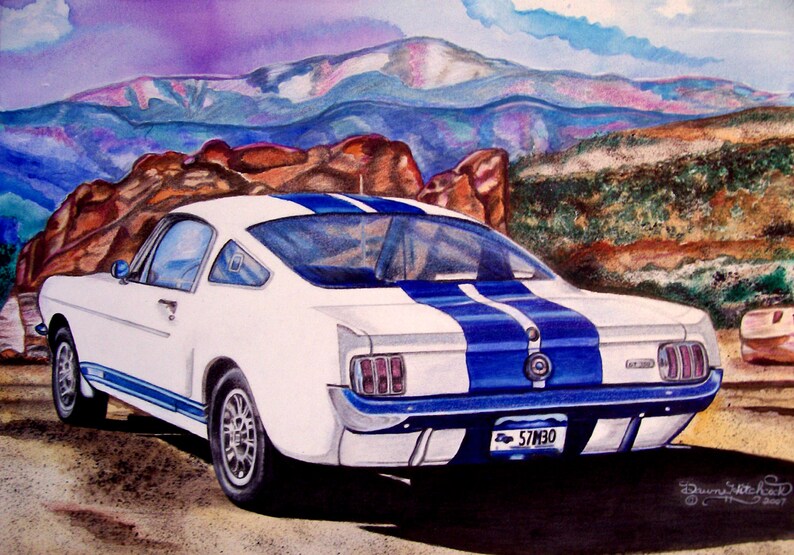 Shelby Mustang Art Mustang Painting Mustang GT350 1966 Etsy