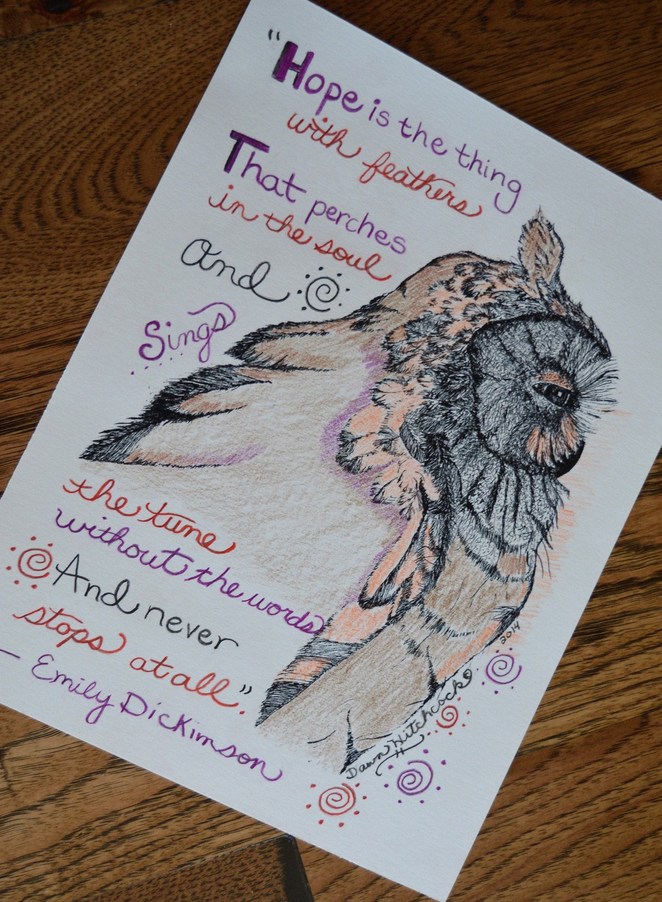 Great Horned Owl Original Drawing Original Art 8 5 X 11 Etsy