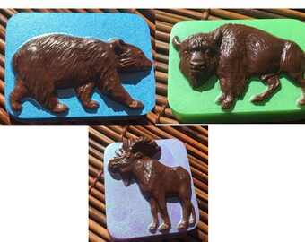 Wildlife Soap - Moose, Buffalo, Bear - Handcrafted Cabin Decor Soap - Perfect Gift for Nature Enthusiasts