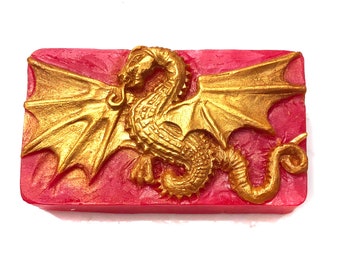 Dragon Soap, Flying Dragon, Golden Dragon, Mythical Firebreather, Gift for BFF, Gift for Her, Gift for Him