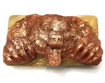 Handcrafted Grizzly Bear Soap Bar - Custom Scent & Color - Perfect Gift for Nature Lovers