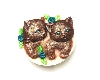 Cat Soap, Pet Lover Gift, Kitten Soap, Animal Soap, Feline, Round Soap