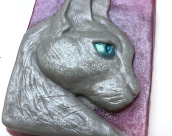 Handcrafted Siamese Cat Soap Bar - Choose Your Background Color! Gift for Cat Lover, Vet Tech, Sitter