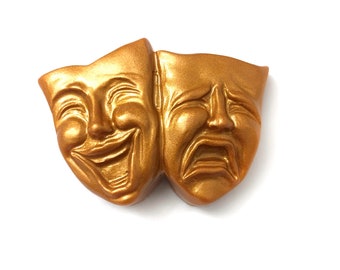 Comedy tragedy mask, theatre gifts, drama student gift, theatre school, handmade soap, guest soap, vegan soap, handmade gifts,  gift for him